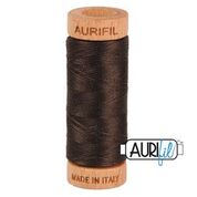 Aurifil - 80wt - Hand Applique Thread - 280 mts - Colour 1130 Very Dark Bark