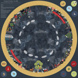 Christmas in Australia by Red Tractor DV5997 - Tree Skirt Panel - Night Time