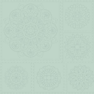 Mandala Sashiko Stitchery Panel - DV 4065 Cloud