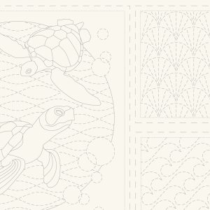 Ocean Sashiko Stitchery Panel - DV 4090 Natural