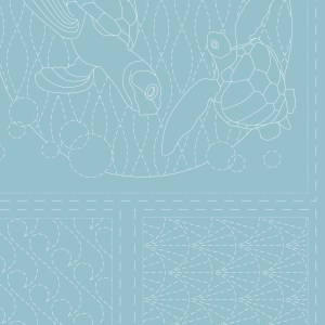 Ocean Sashiko Stitchery Panel - DV 4092 Blue Lagoon