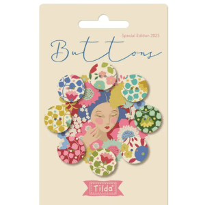 Tilda Wallflower Buttons - Red/Green