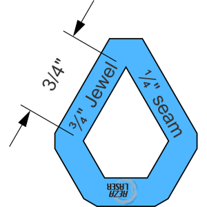 Jewel 3/4 Inch - Acrylic Template - I SPY with 1/4 Inch Seam Allowance