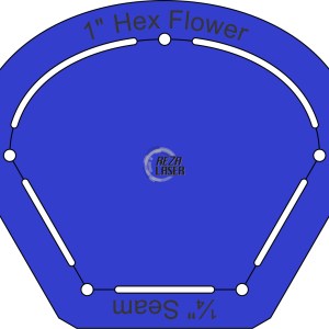 Hexagon Flower 1 Inch - Acrylic Template - Keyhole with 1/4 Inch Seam Allowance