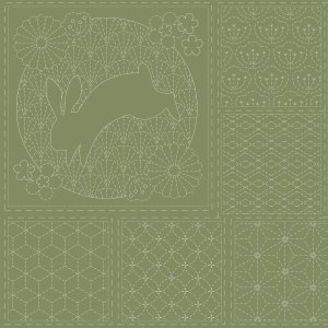 Sashiko Stitchery Panel - DV 4057 Jungle Nights