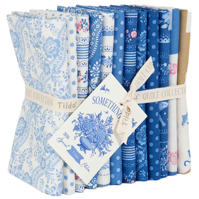 Tilda Something Blue – Fat Quarter Pack of Blenders, Borders and Labels
