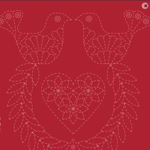 Stocking Sashiko Stitchery Panel - DVC1001 Red