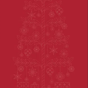 Christmas Tree Sashiko Stitchery Panel - DVC1005 Red